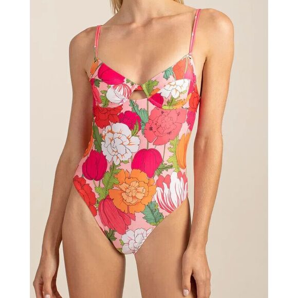 Trina Turk Women's Sz 12 Multi Sunny Bloom Underwire One Piece Swimsuit - Picture 11 of 12